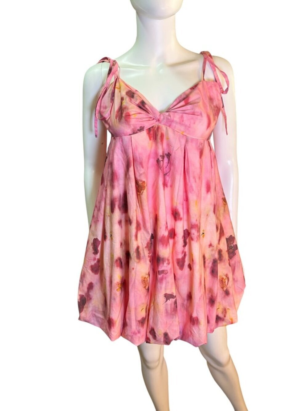 NA-KD Balloon Hem Dress Floral Pink EU 40 Adjustable Straps Party Summer NWT